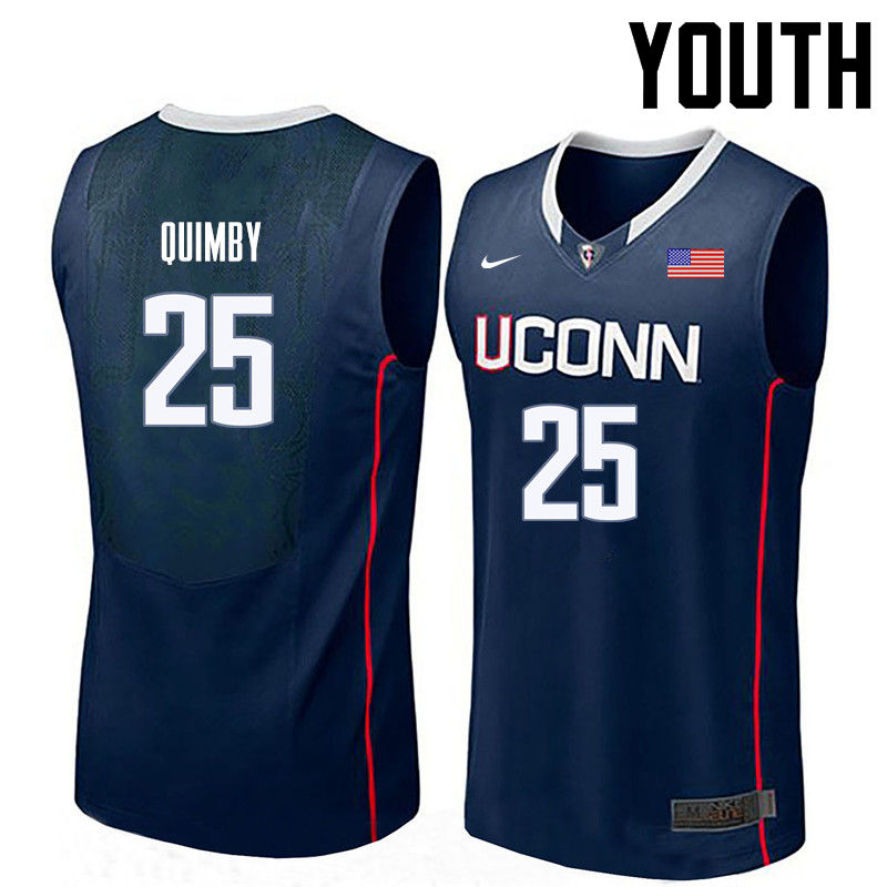 Youth Uconn Huskies #25 Art Quimby College Basketball Jerseys-Navy